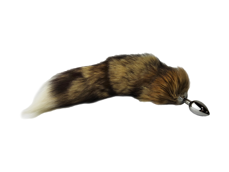 Пробка с объемным лисьим хвостом "Vandersex" металл, M 