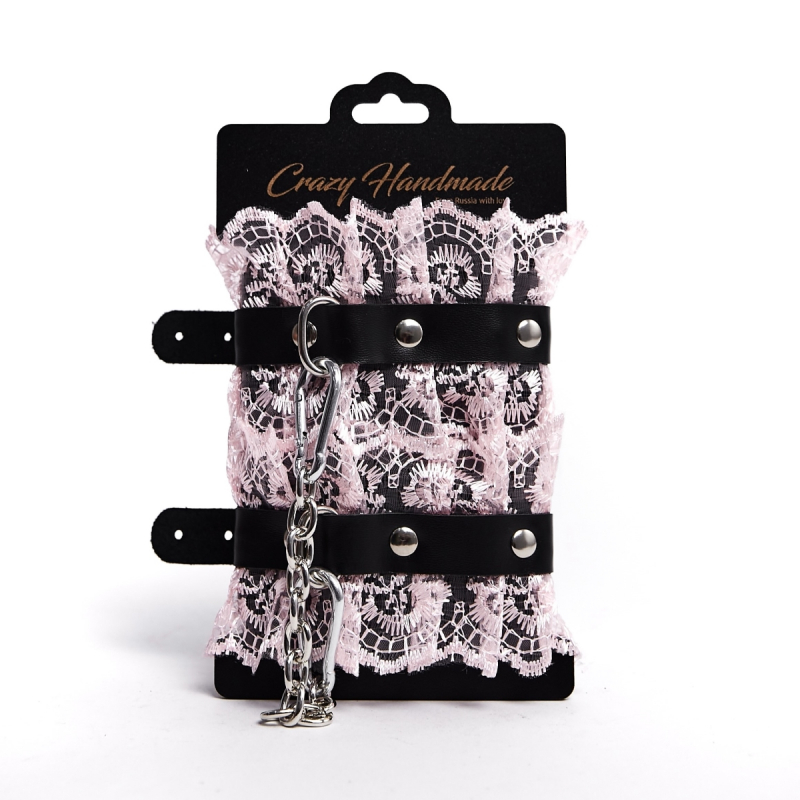 Наручники "Crazy Handmade" розовое кружево 